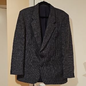 Harris Tweed Gray Sport Coat Blazer Men’s 40R Pure Scottish Wool 2-Button Sleeve